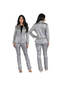 2PC Blazer Metallic Set