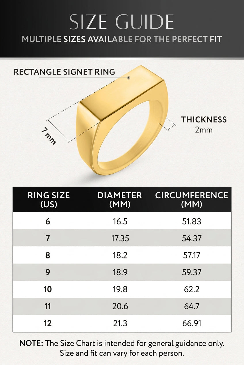 Rectangle Signet Rings (Gold)