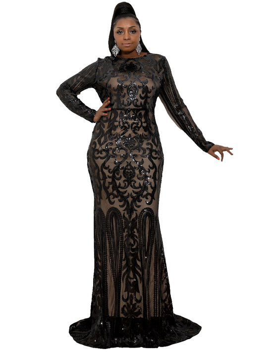Mermaid Hem Sequin Dress