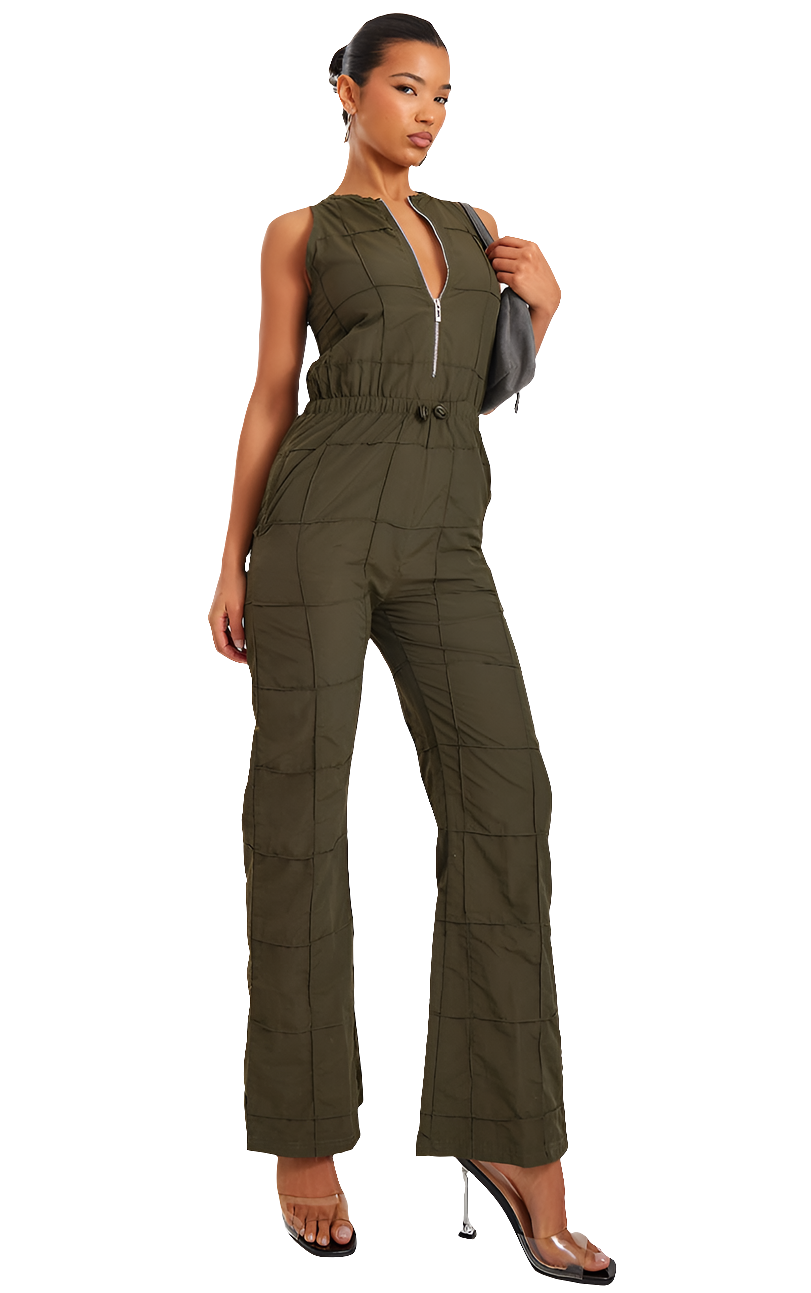 Zip Up Toggle Jumpsuit