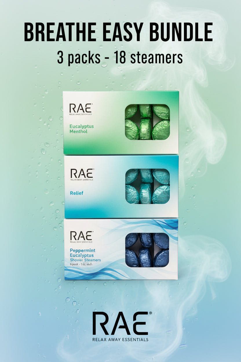 18 Shower Steamers - Breathe Easy Bundle Pack - Peppermint, Eucalyptus, Menthol Aromatherapy - Essential Oils - Spa Gift