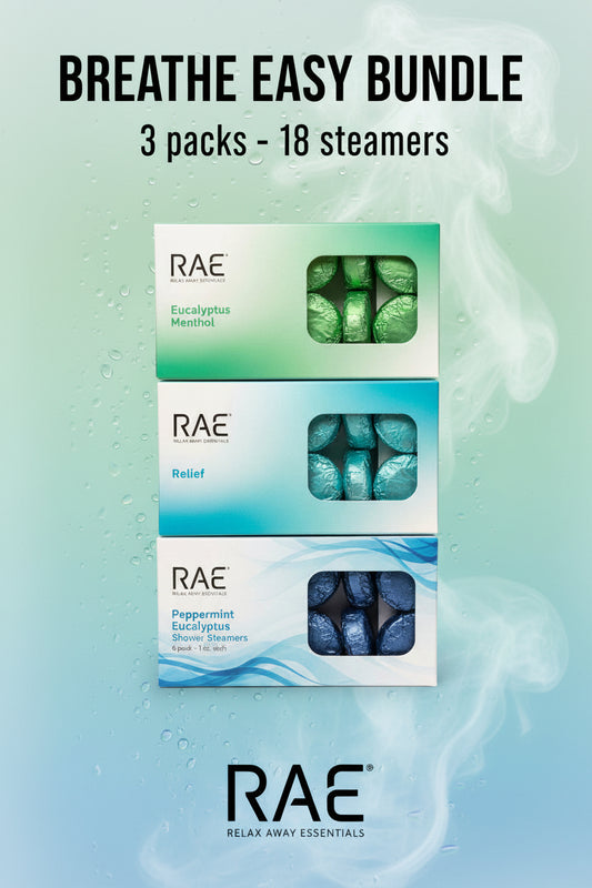 18 Shower Steamers - Breathe Easy Bundle Pack - Peppermint, Eucalyptus, Menthol Aromatherapy - Essential Oils - Spa Gift