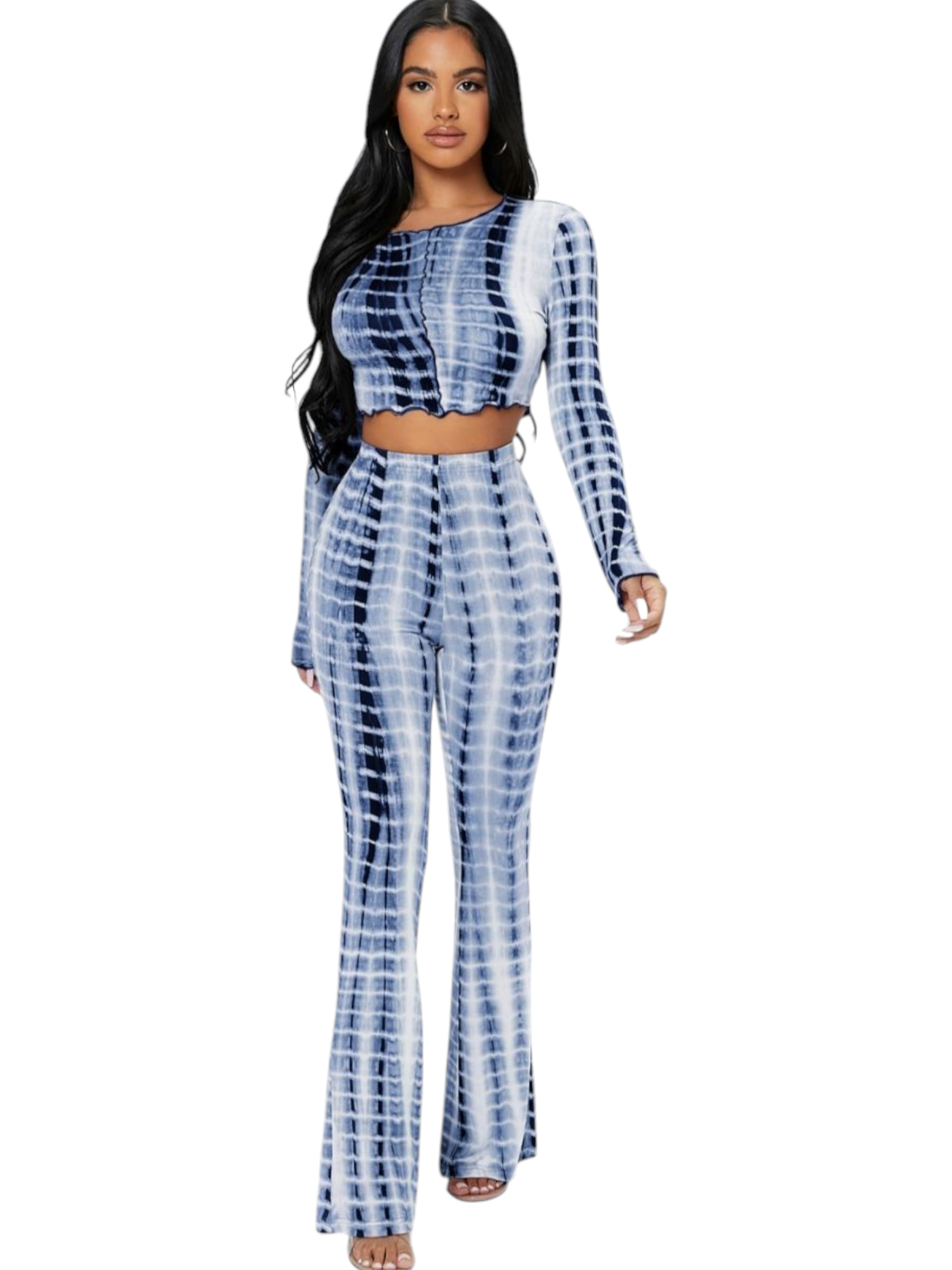 Lettuce Crop Top Flare Set
