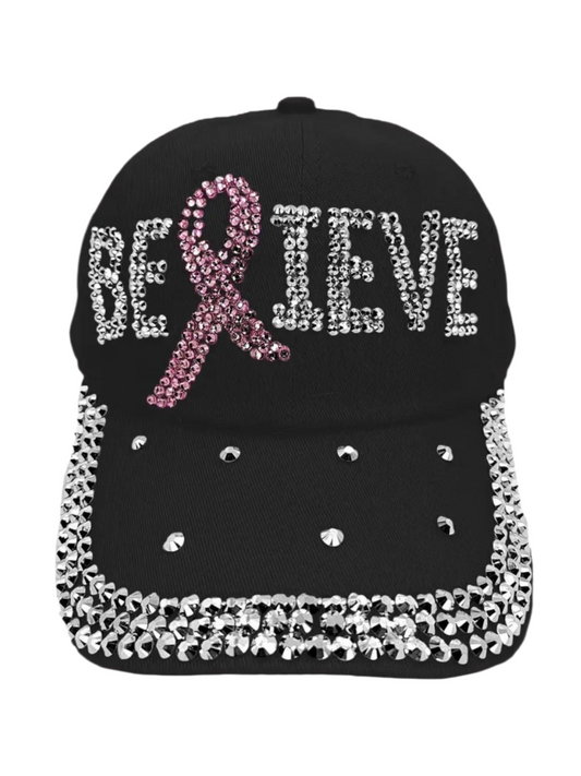 Pink Ribbon Believe Baseball Cap