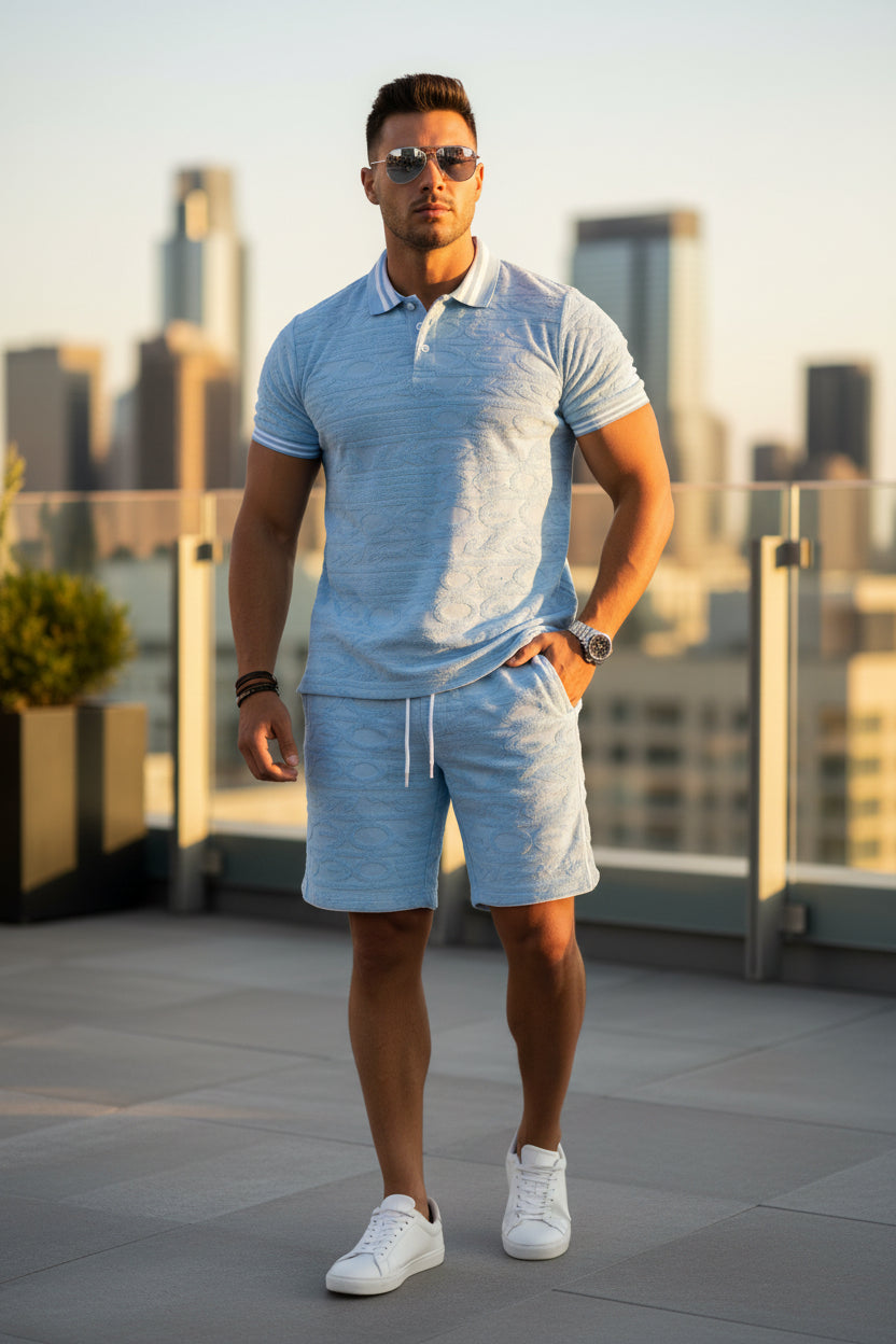 Baroque Terry Polo Short Set
