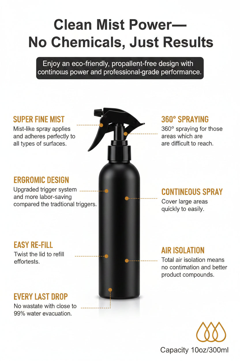 Continuous Spray Bottle with Ultra Fine Mist