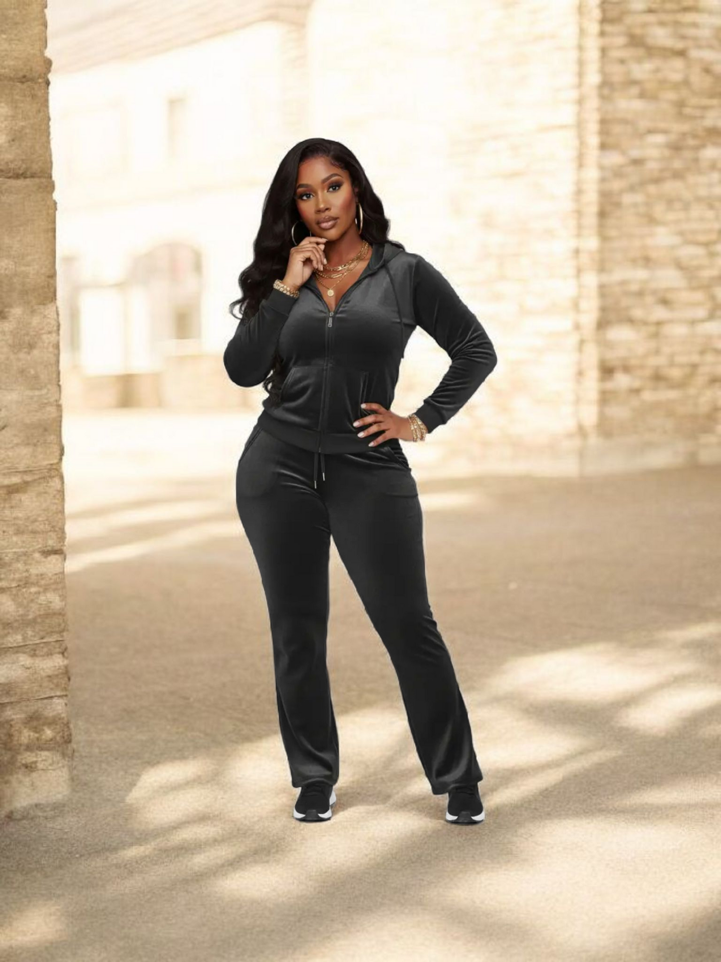 Velour Zip up Set
