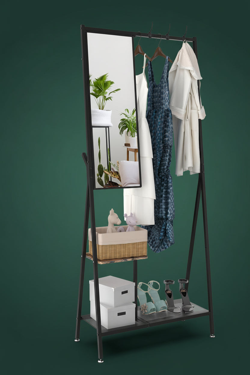 Coat Rack with Mirror