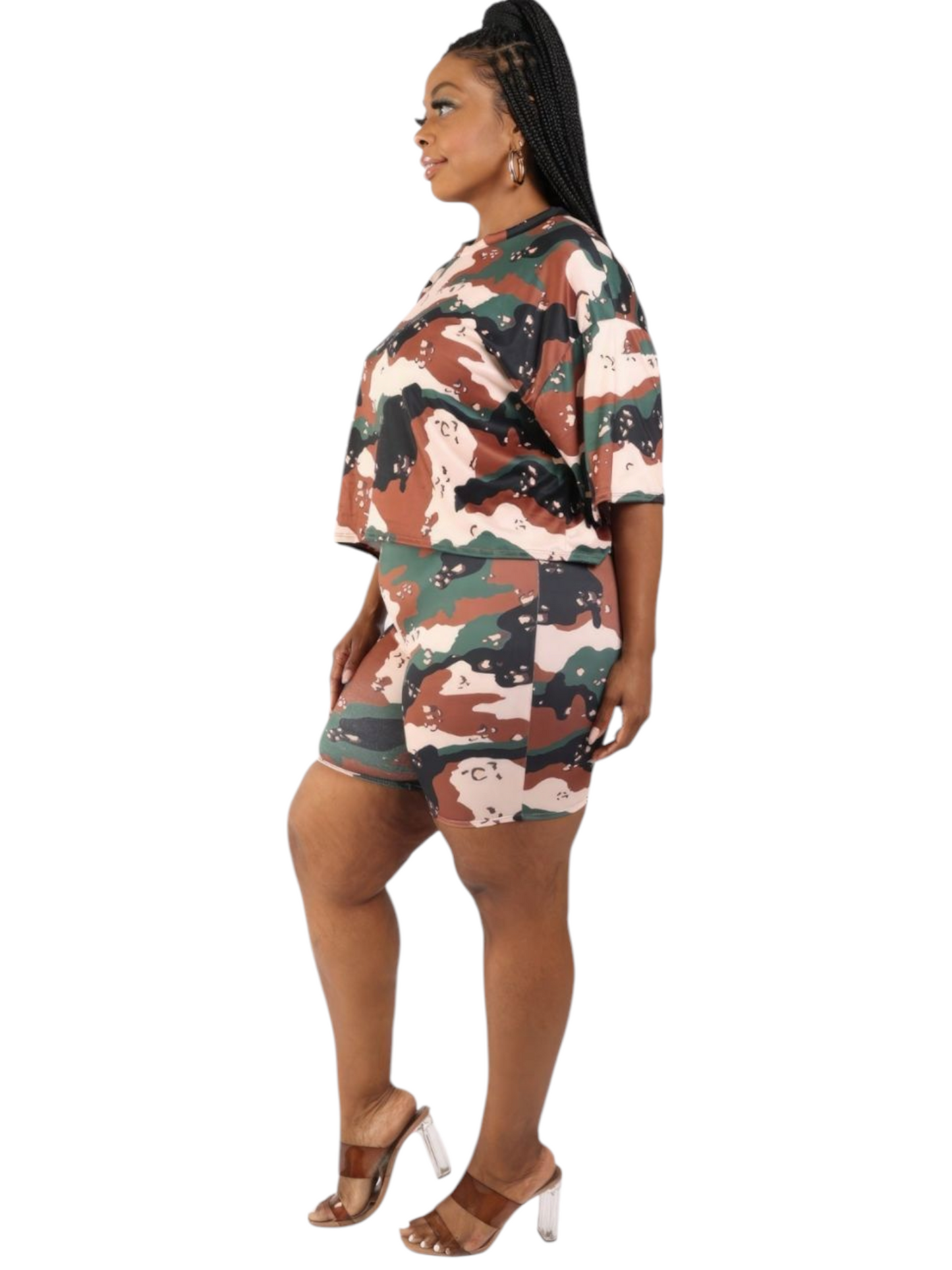 Camo Biker Short Set