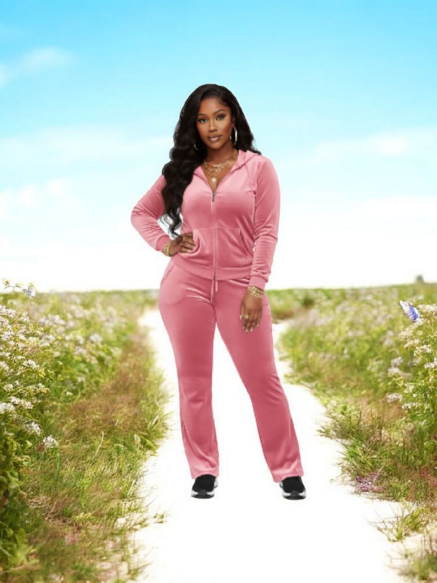 Velour Zip up Set