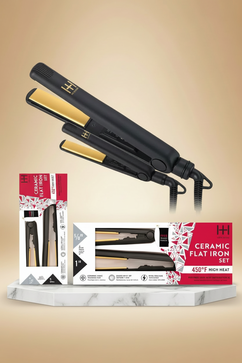 Ceramic Electric Flat Iron Combo