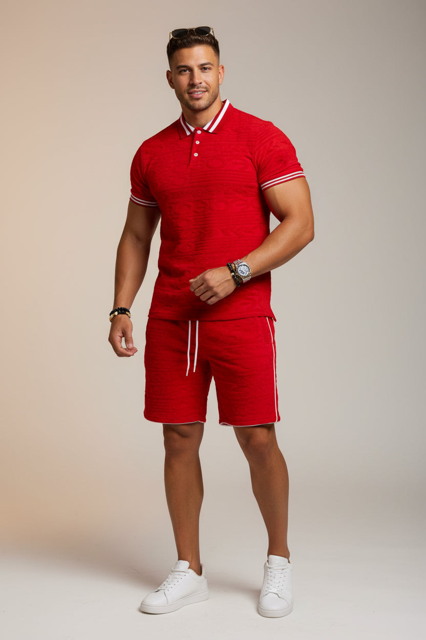 Baroque Terry Polo Short Set