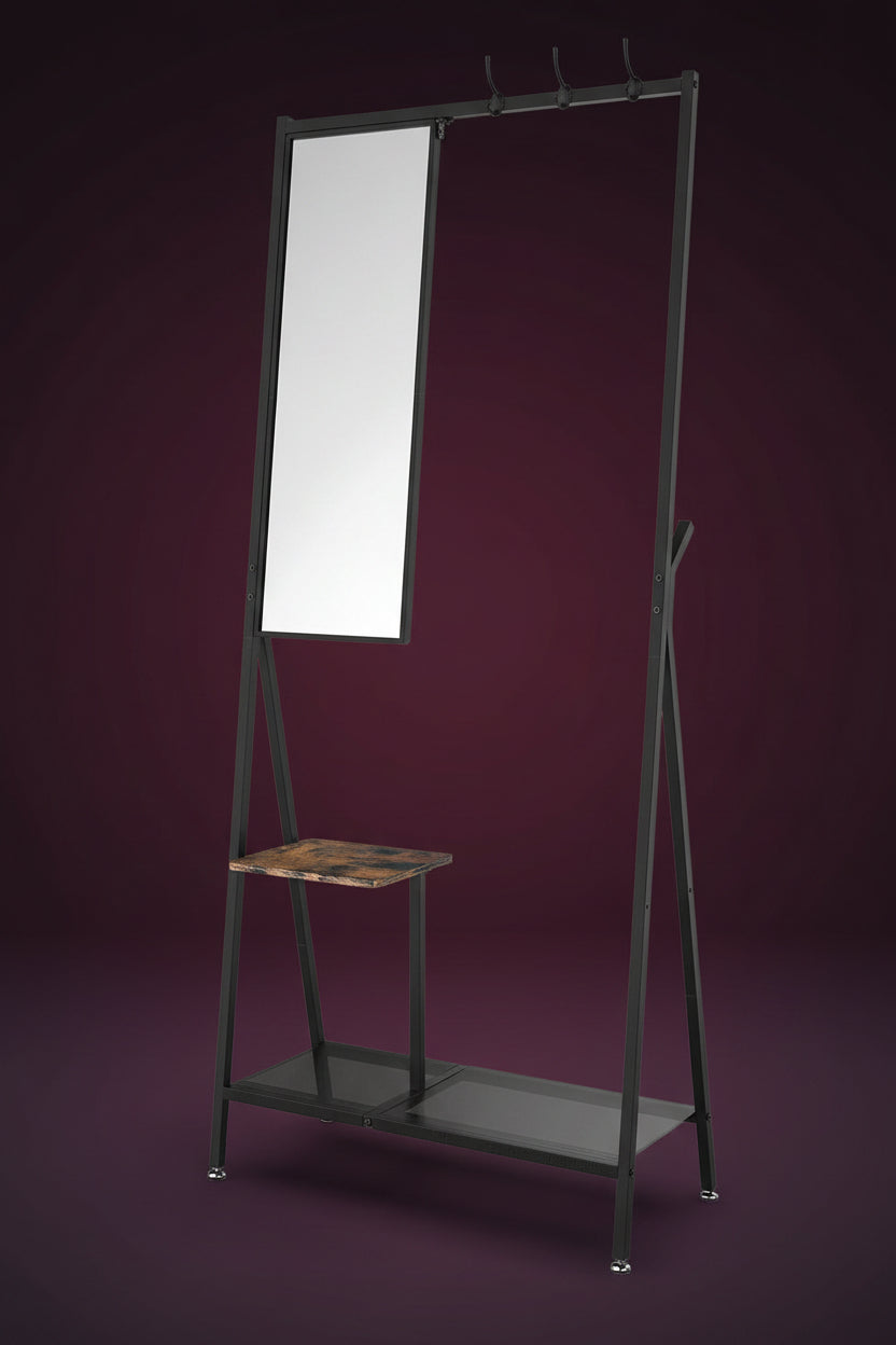 Coat Rack with Mirror