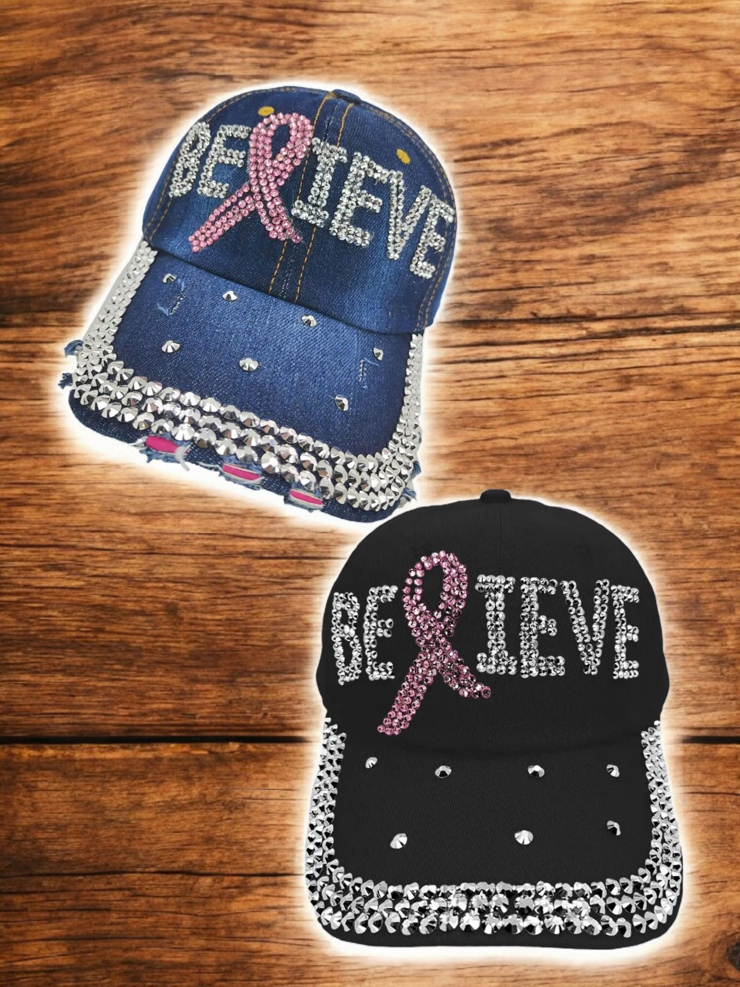 Pink Ribbon Believe Baseball Cap