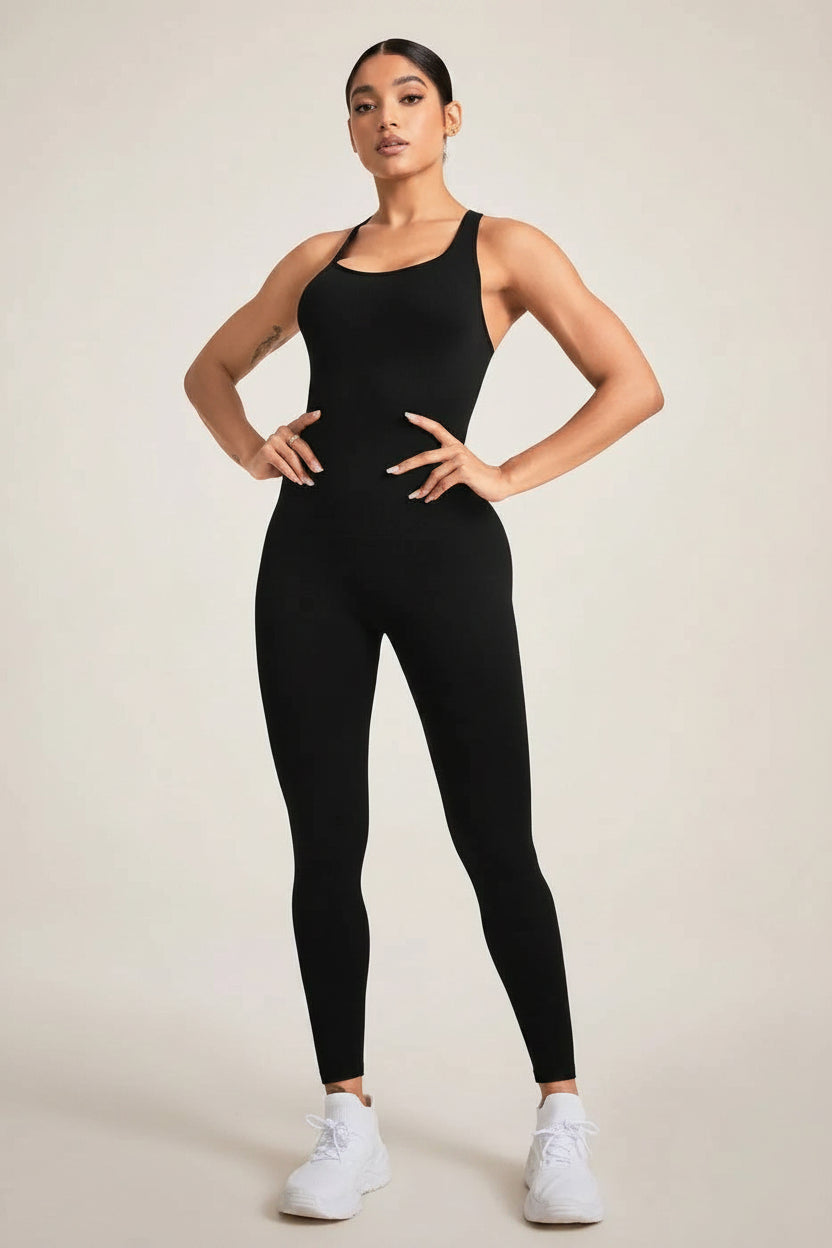 Crisscross Sleeveless Active Jumpsuit