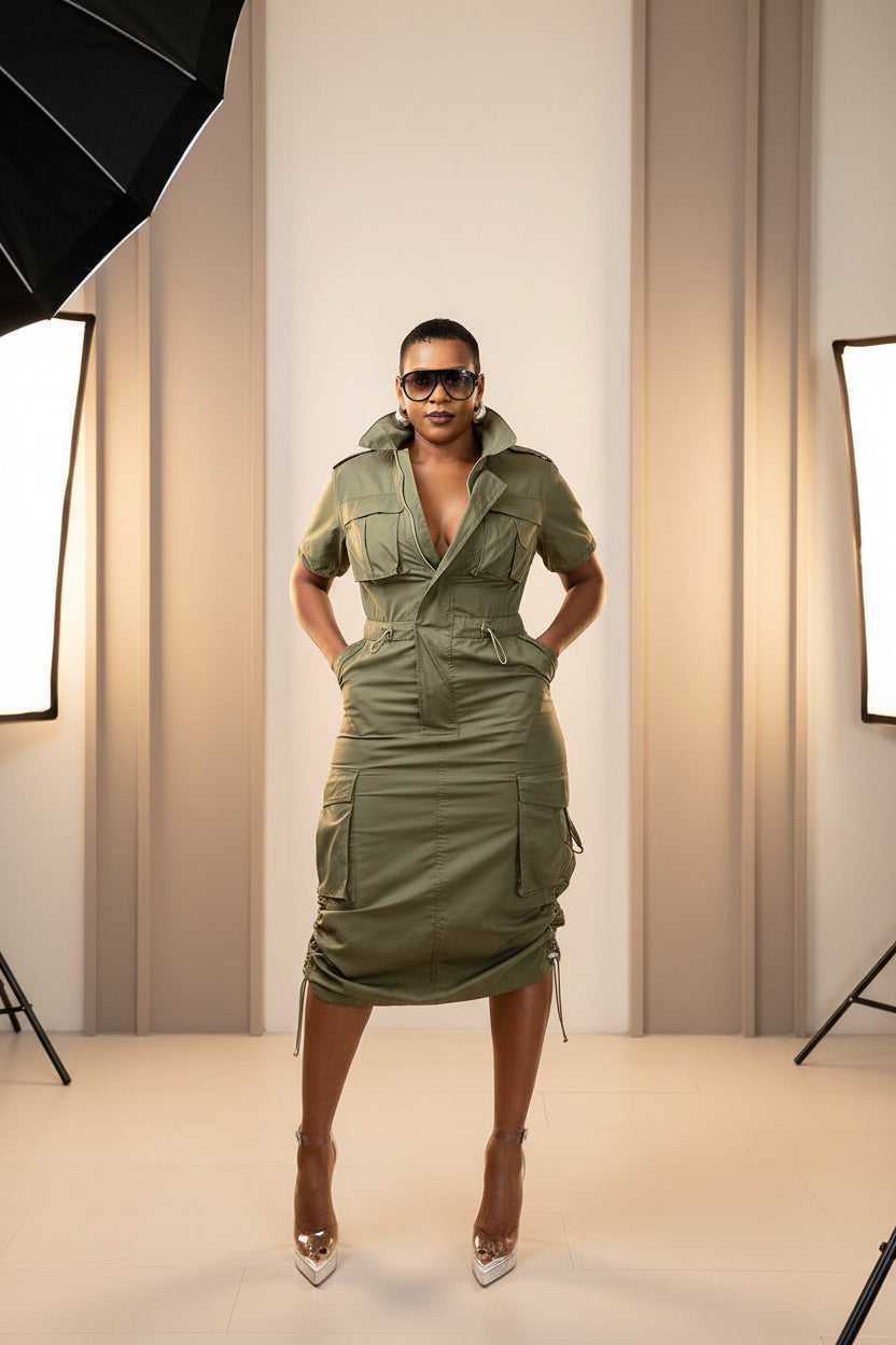 Utility Pocket Shirtdress
