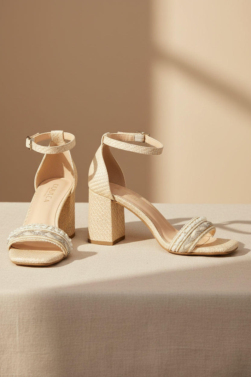 Raffia Block Heel