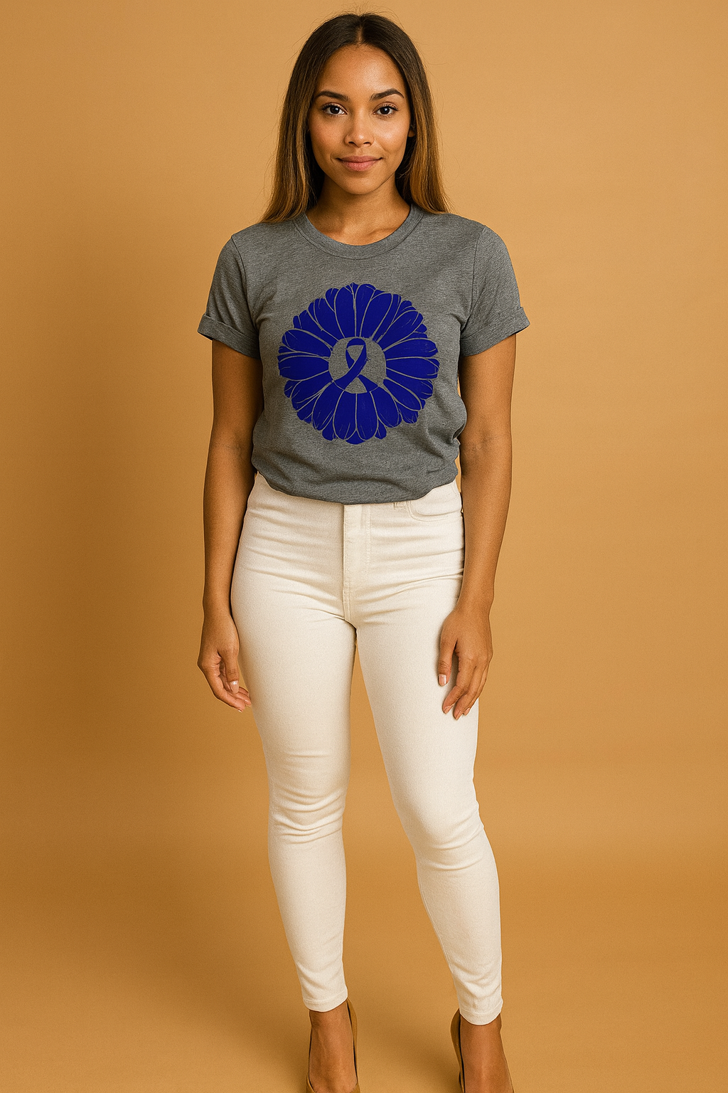 Colon Cancer Awareness Flower Tee