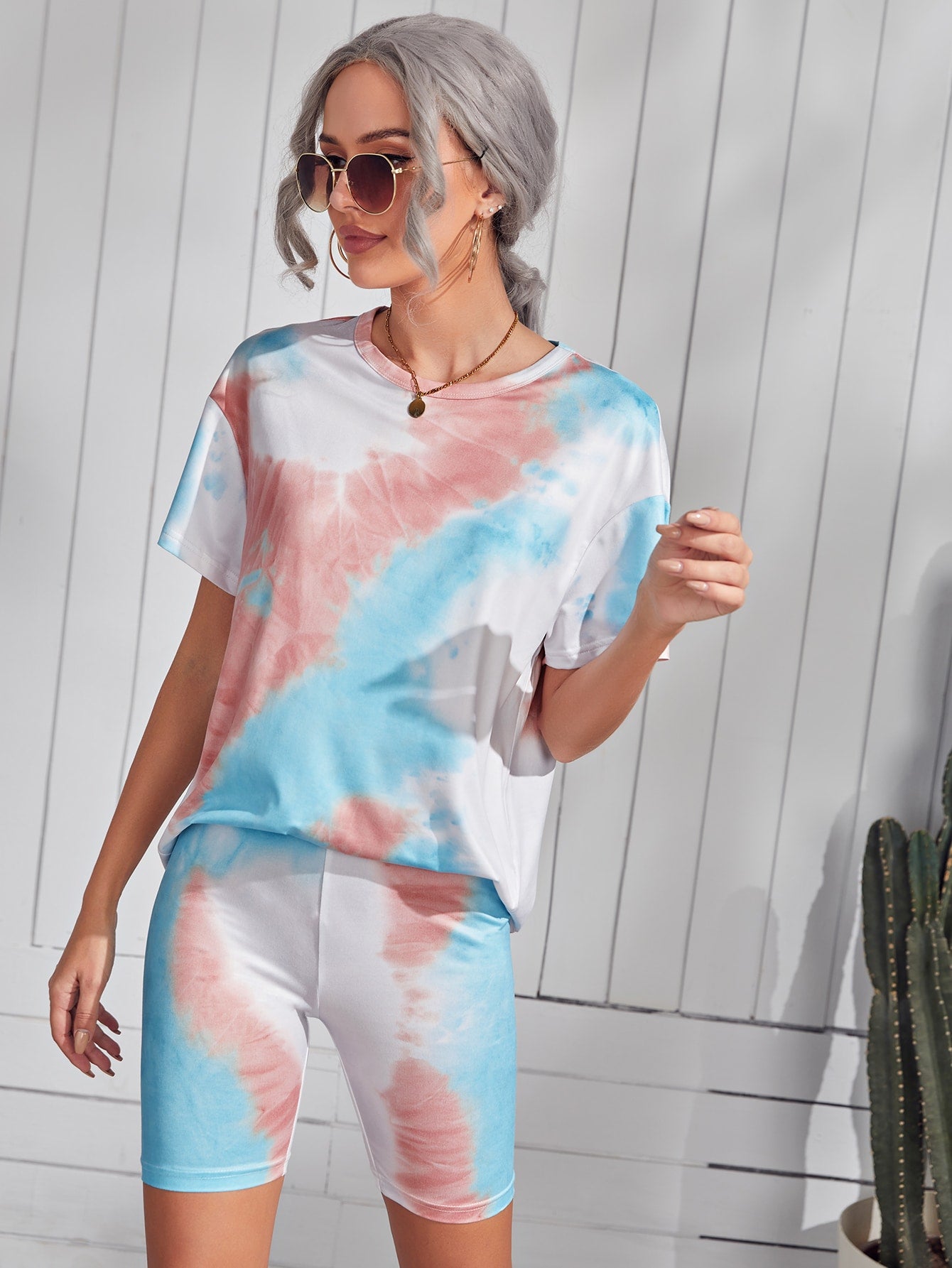 Tie Dye Biker Set