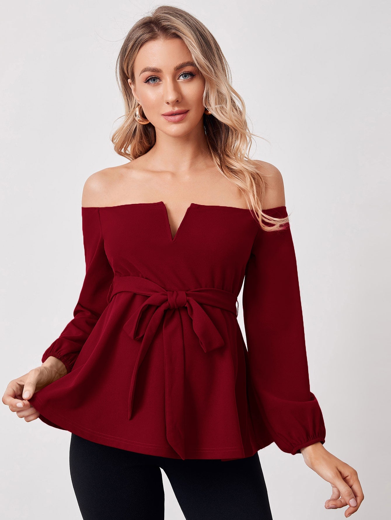 Off Shoulder Belted Top