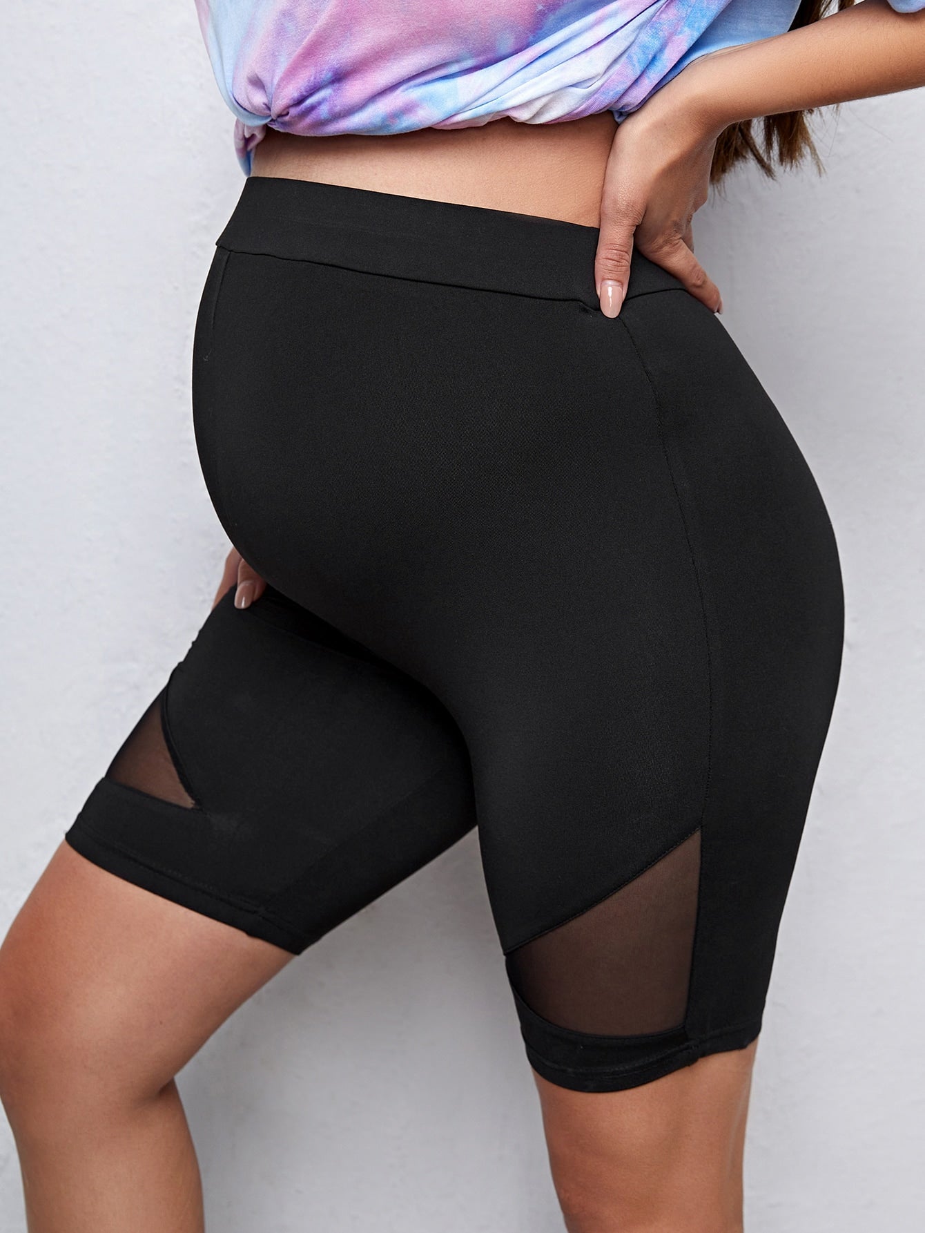 Maternity Mesh Biker Shorts