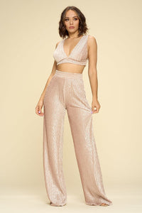 High Waist Palazzo Pants Set