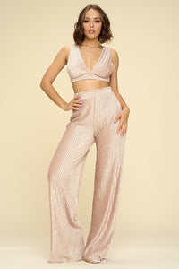 High Waist Palazzo Pants Set