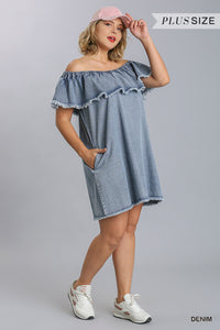 Ruffled Denim Dress