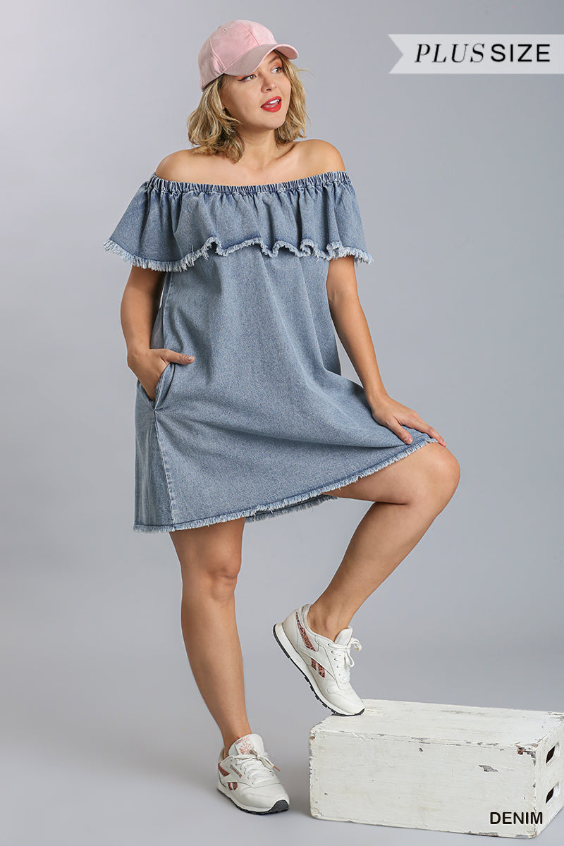 Ruffled Denim Dress