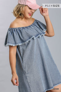 Ruffled Denim Dress