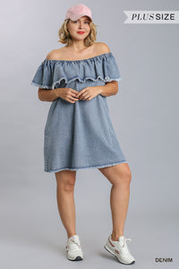 Ruffled Denim Dress