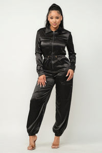 Front Zip Pants Jumpsuit