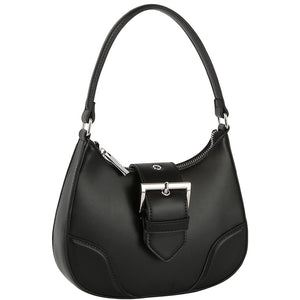 Buckle Curve Handle Shoulder Bag