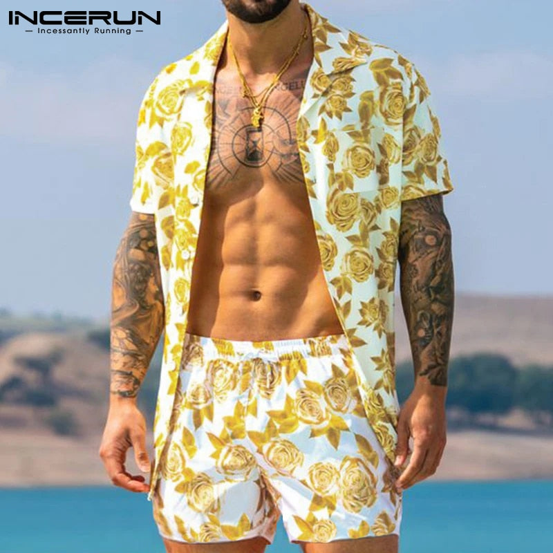 Men Hawaiian Short Set